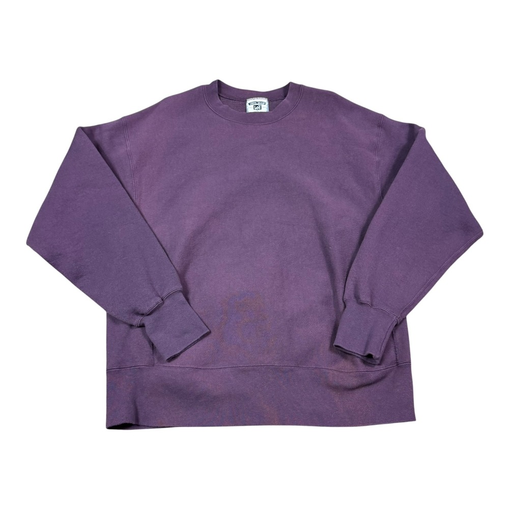 Vintage 90s Lee Cross Grain Heavy Blank Plum Sweatshirt Men's‎ XL FLAWS
